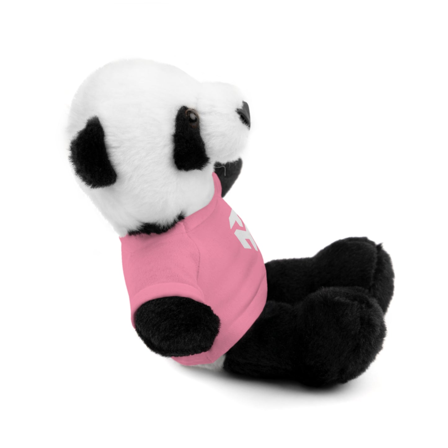 Pink Tee Teddy Bear Plush — Cute Stuffed Animal with Printed Shirt