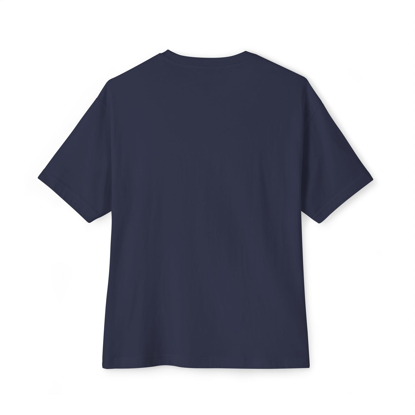 Minimalist Blue Shield Logo Tee — Oversized Boxy T-Shirt