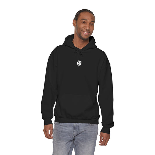 A3.) Minimalist Small Wolf Head Hoodie — Subtle Monochrome Animal Logo Sweatshirt