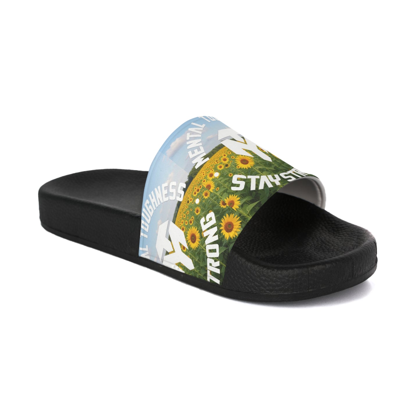 Stay Strong Sunflower Slide Sandals — Men's Inspirational Beach Slides