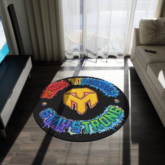 Stay Strong Round Rug - "Mental Toughness" Motivational Floor Mat