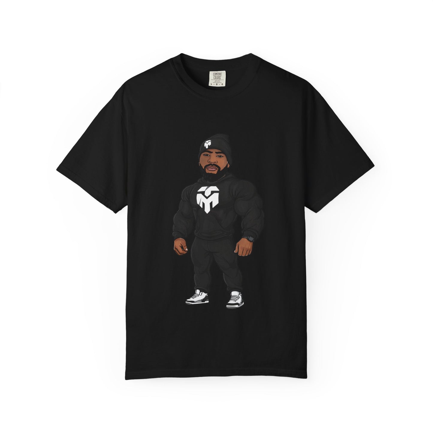 Muscle Mascot Graphic T-Shirt — Cartoon Athlete Logo Tee