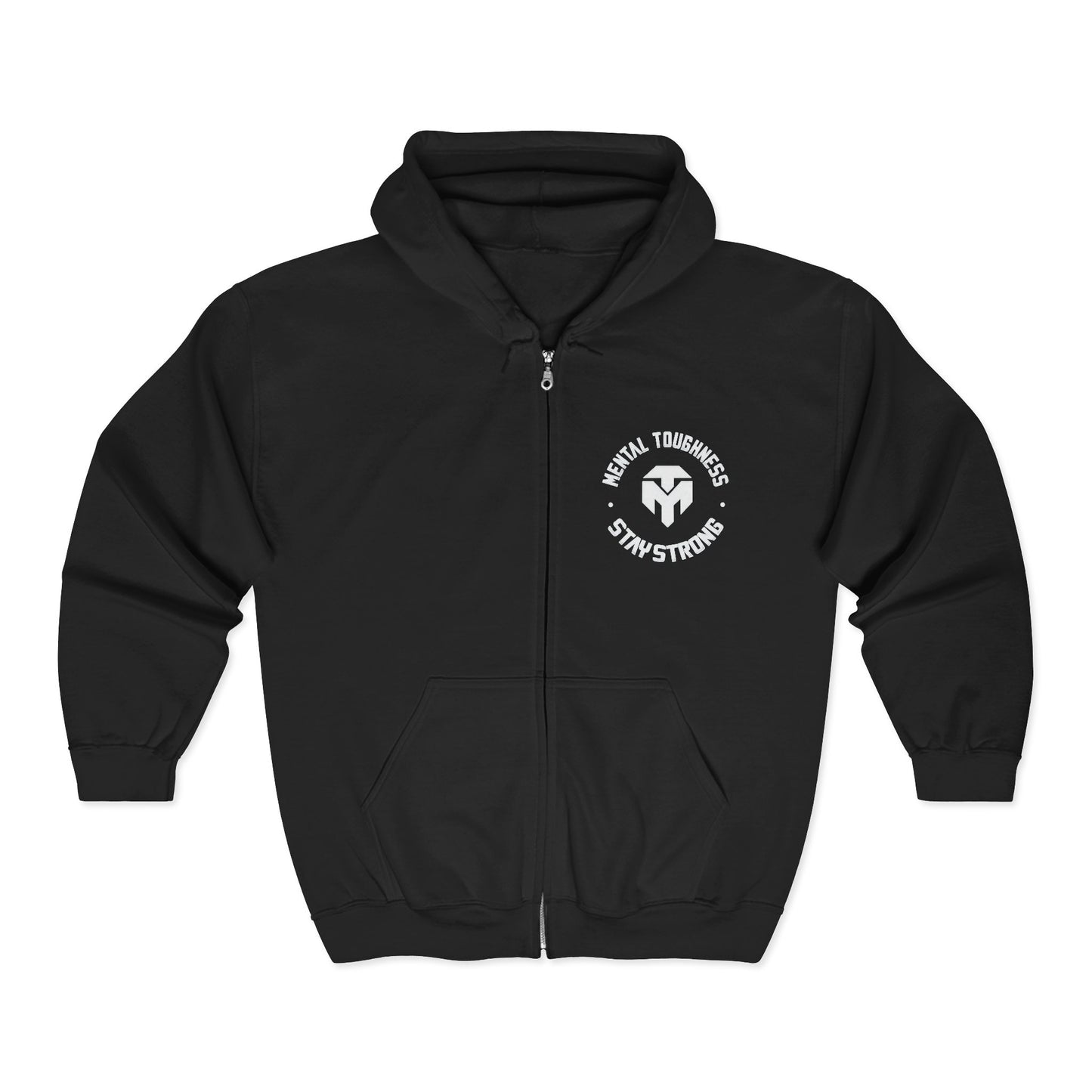 Zip Hoodie — "Stronger Than Fear, Braver Than Yesterday" Spartan Skull Zip-Up