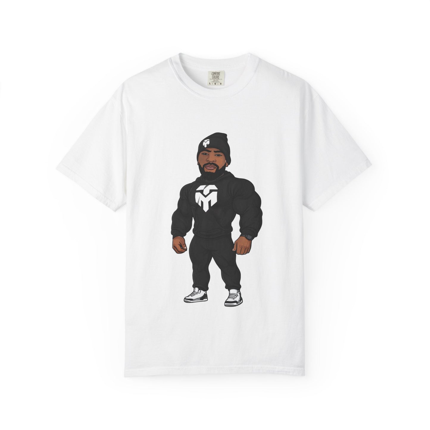 Muscle Mascot Graphic T-Shirt — Cartoon Athlete Logo Tee