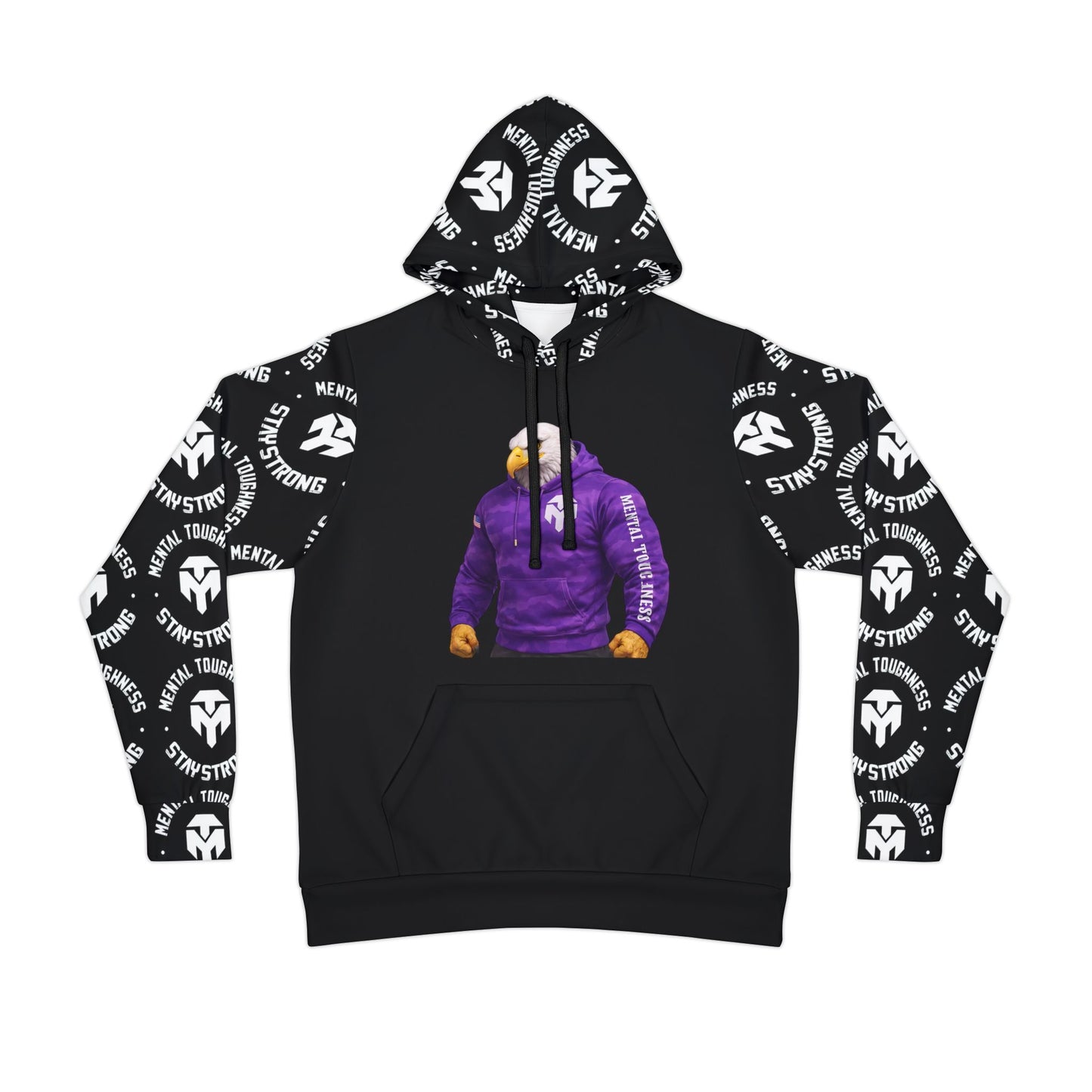 Eagle Head Purple Puffer Athletic Hoodie