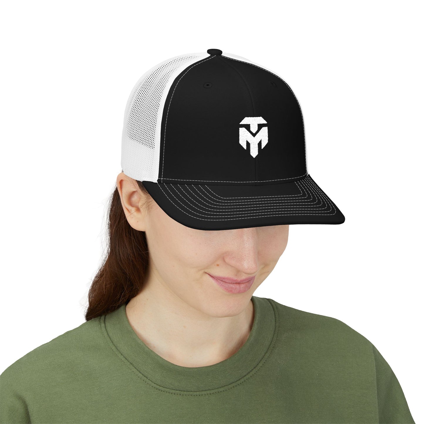 Embroidered Spartan Logo Snapback Trucker Cap