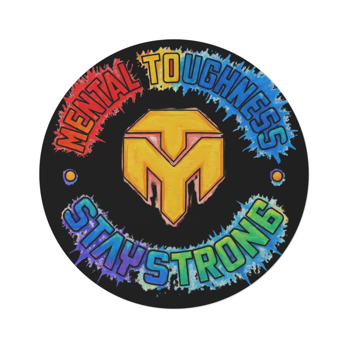 Stay Strong Round Rug - "Mental Toughness" Motivational Floor Mat