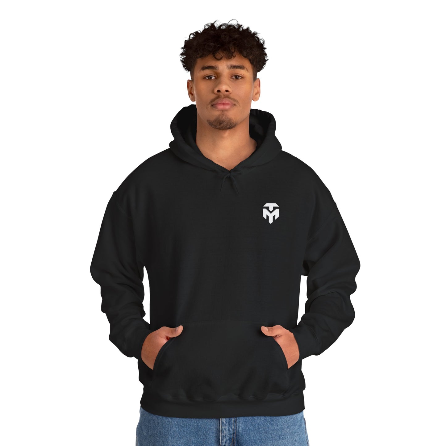Minimal Spartan Helmet Hoodie — Small Chest Logo Casual Streetwear