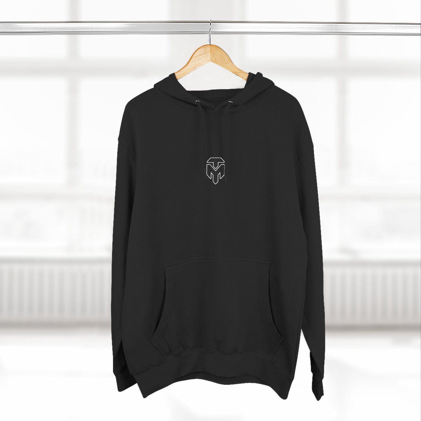 Minimal Logo Hoodie – Three-Panel Fleece Pullover