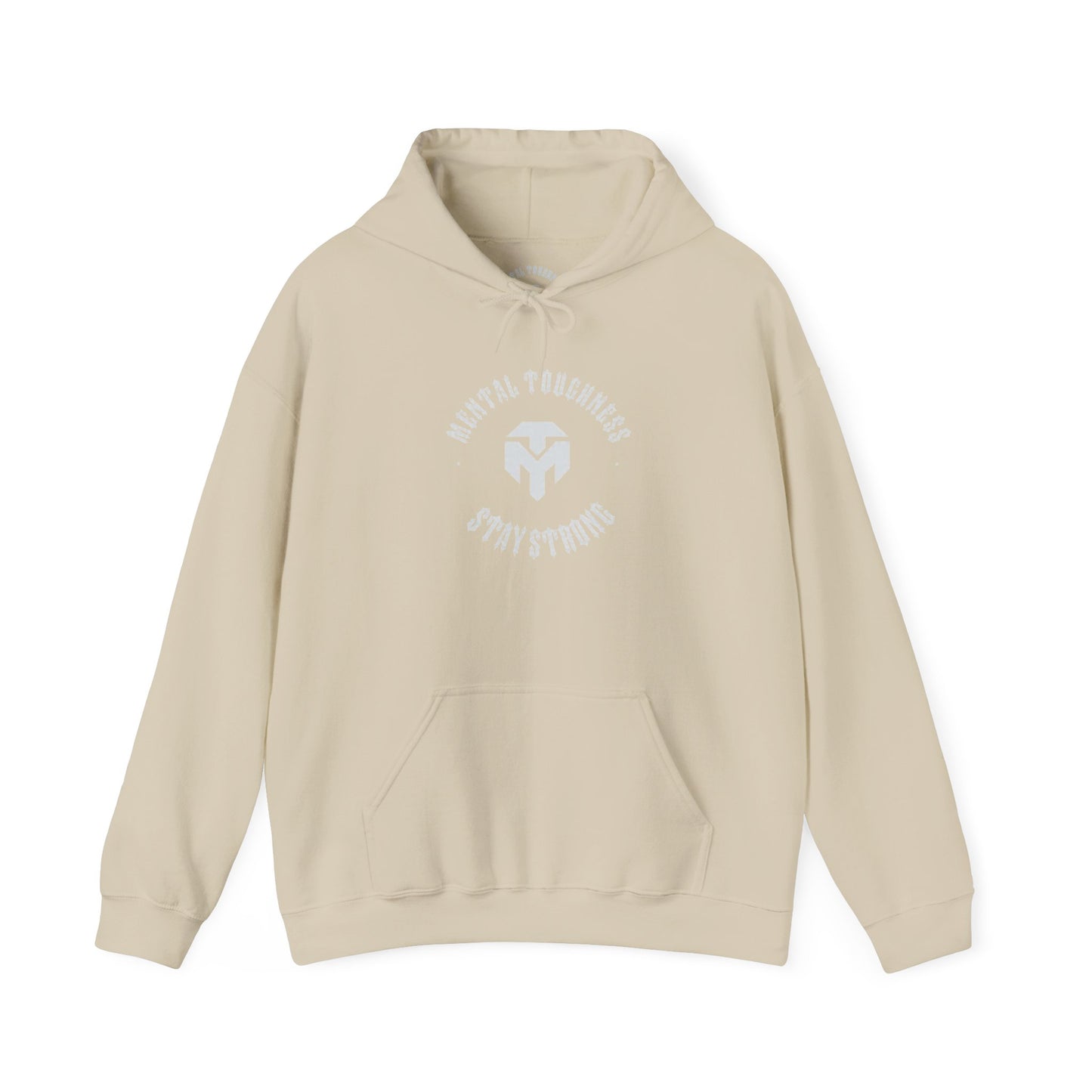 Minimal White Hoodie with Subtle Circular Logo — Soft Everyday Pullover