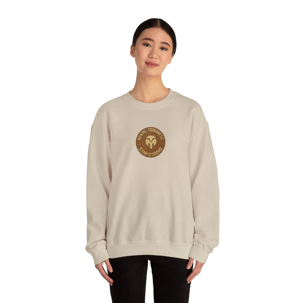 Crewneck Sweatshirt — Retro Brown 'Stay Strong' Circle Logo