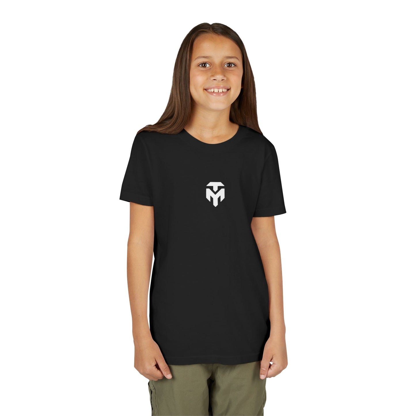 Youth Tee — Minimal White Shield Logo Kids T-Shirt