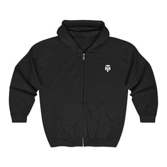 Zip Hoodie — Minimal Spartan Helmet Logo Zip-Up Hoodie