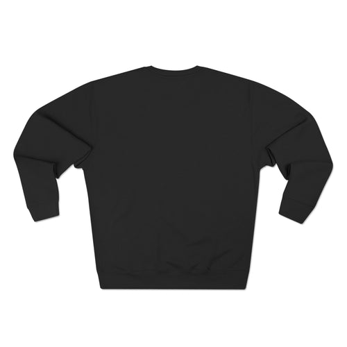 A.) Minimal Geometric Logo Sweatshirt — Black Crewneck with Outline Emblem