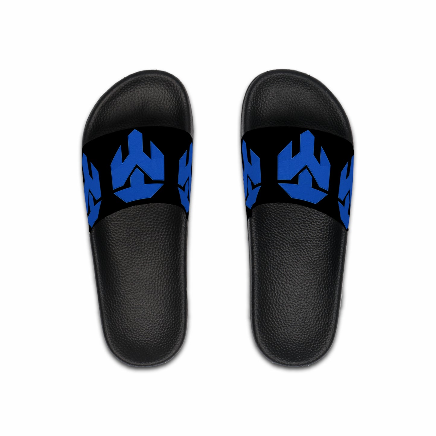 Men's Blue Geometric Logo Slide Sandals