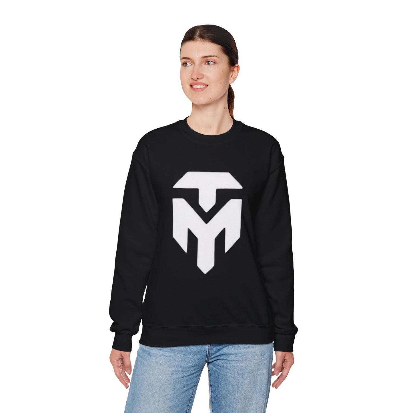 Modern Monogram Crewneck Sweatshirt – Bold White TM Logo