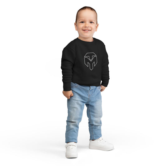 C3)Toddler Sweatshirt — Minimal White Geometric Logo Kids Crewneck