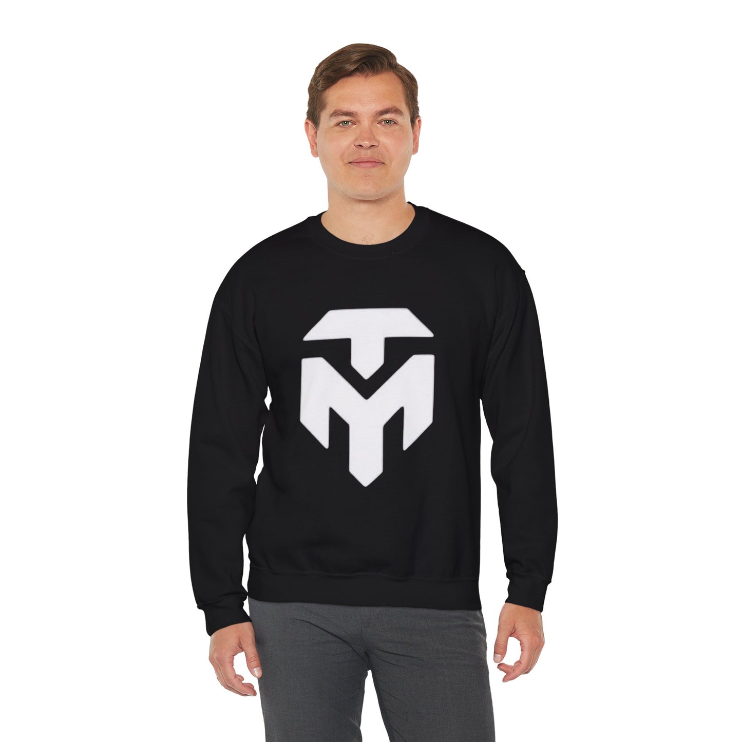 Modern Monogram Crewneck Sweatshirt – Bold White TM Logo