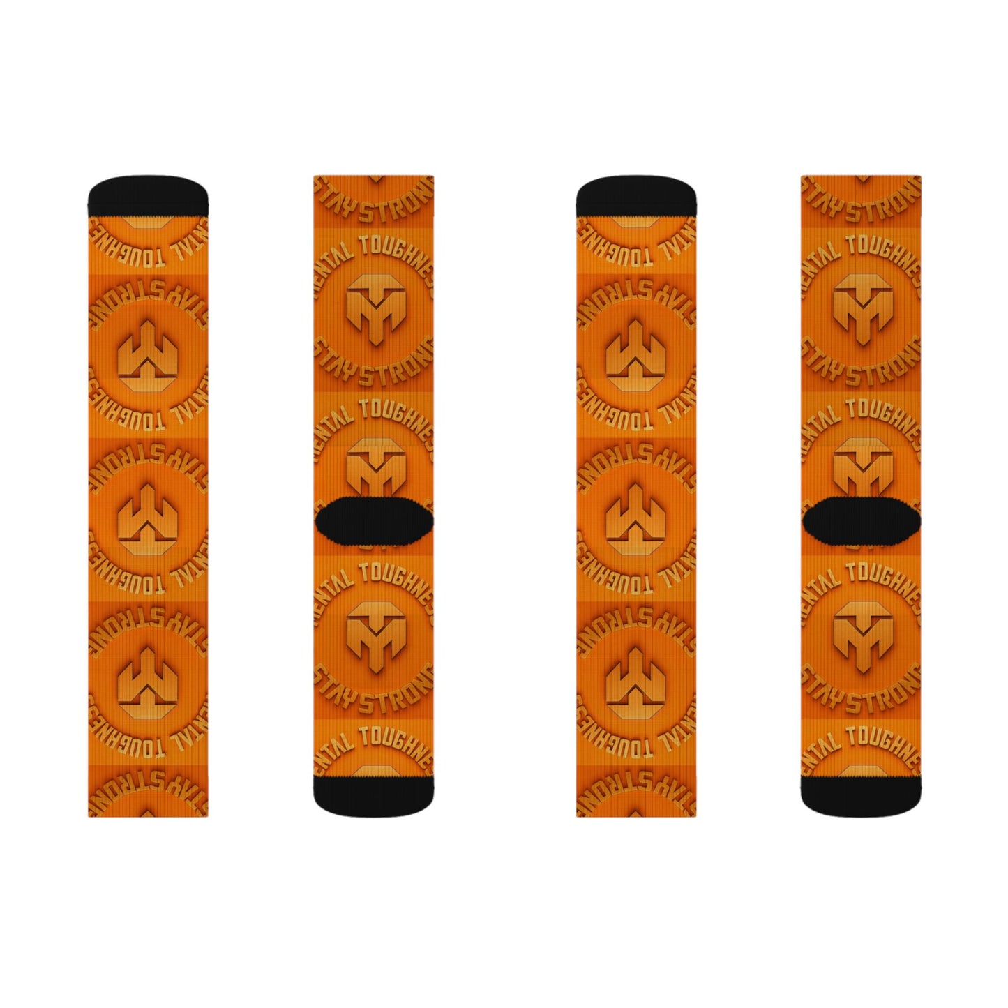 Orange Logo Pattern Sublimation Socks