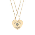 Broken Heart Engraved Necklace Set — Matching Best Friends / Couples Jewelry