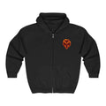 Ember Wolf Zip Hoodie — Fiery Minimalist Wolf Emblem Full‑Zip Sweatshirt