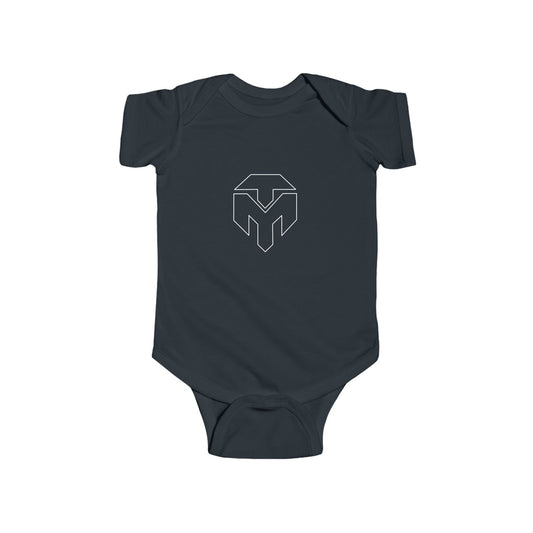 Infant Bodysuit with Geometric Shield Logo – Minimal Modern Baby Onesie