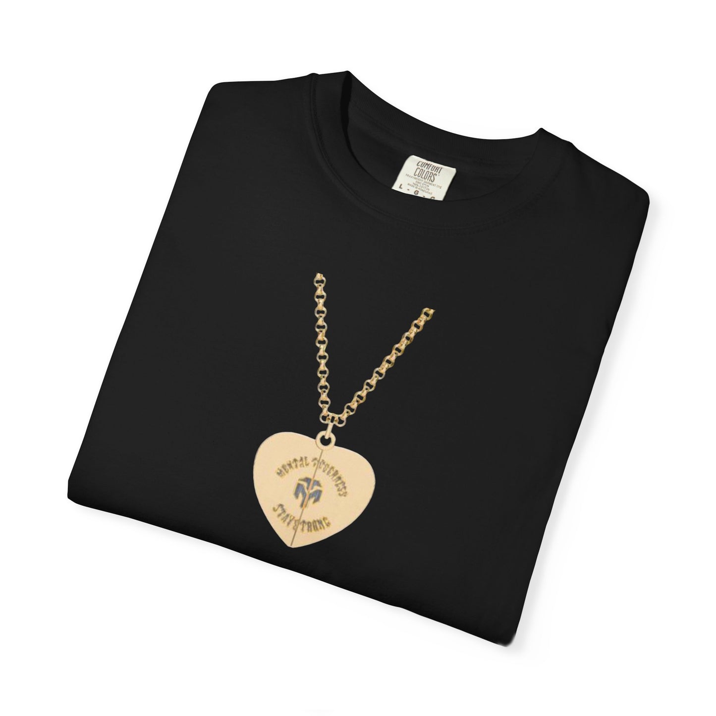 Heart Locket Necklace Graphic T-Shirt — Vintage Gold Pendant Tee