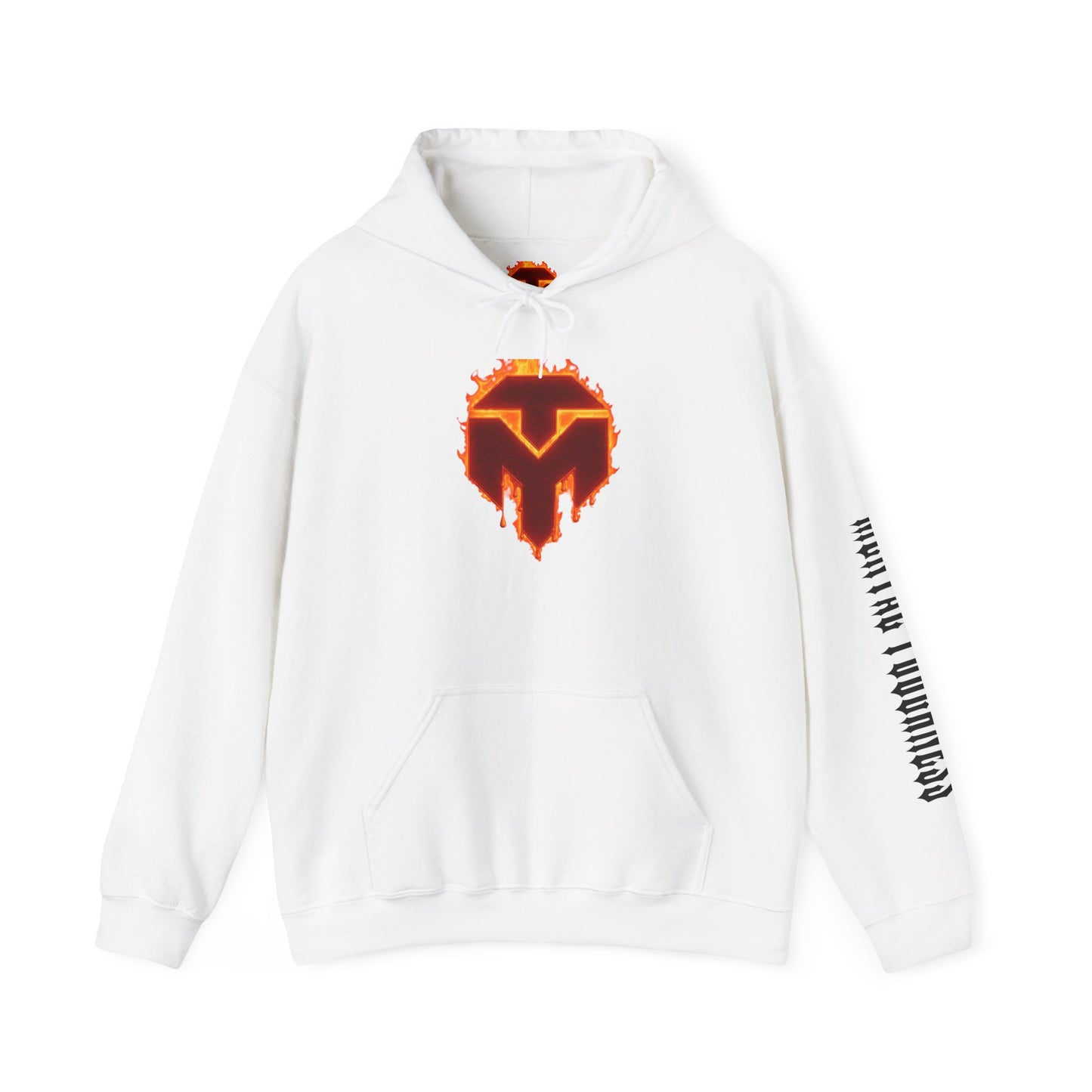 Molten Shield Logo Hoodie — Gaming Streetwear Hooded Sweatshirt with ‘Strength in Darkness’ Sleeve Text