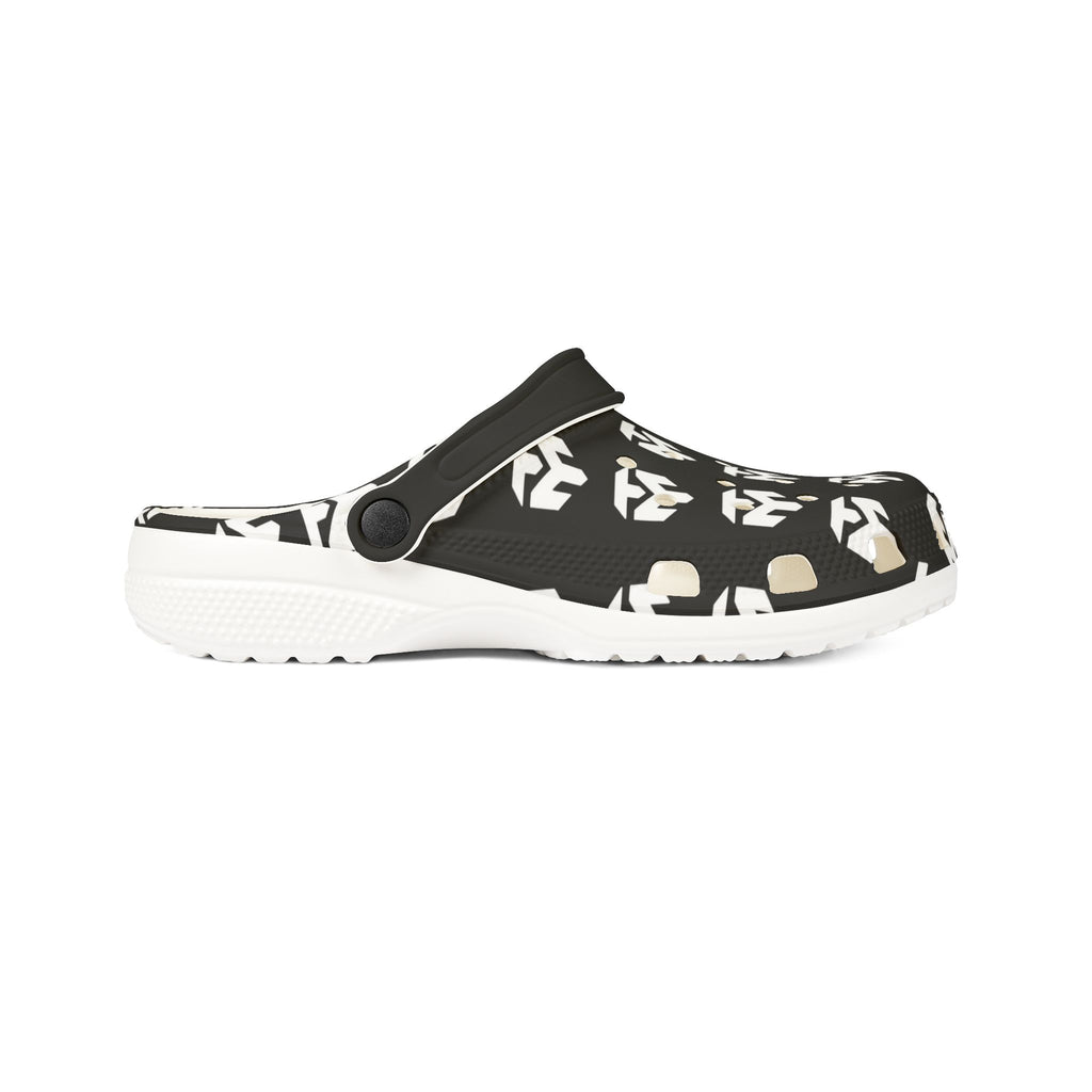 Black & White Tribal Pattern EVA Foam Clogs — Lightweight Slip-On Garden Shoes