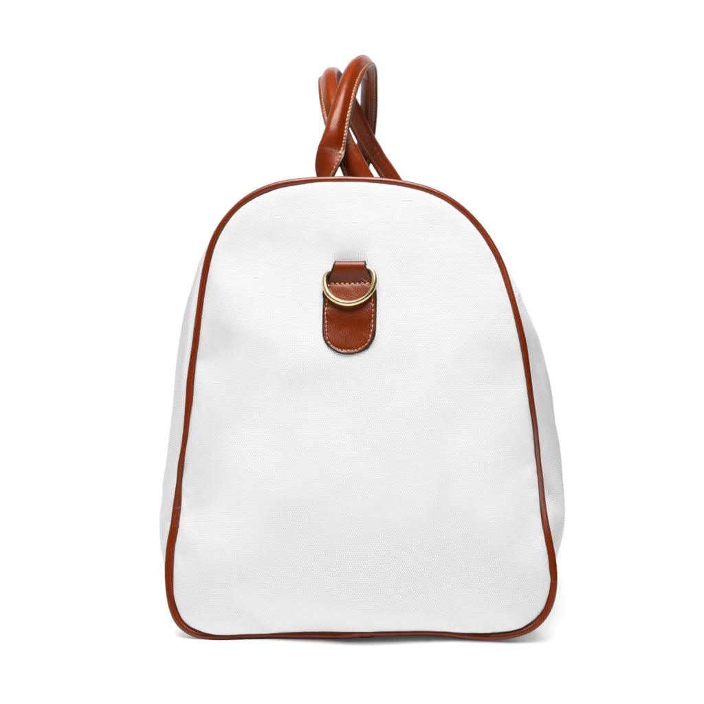 Emblem Weekender Waterproof Travel Bag — Durable Duffle with Gold Crest Design