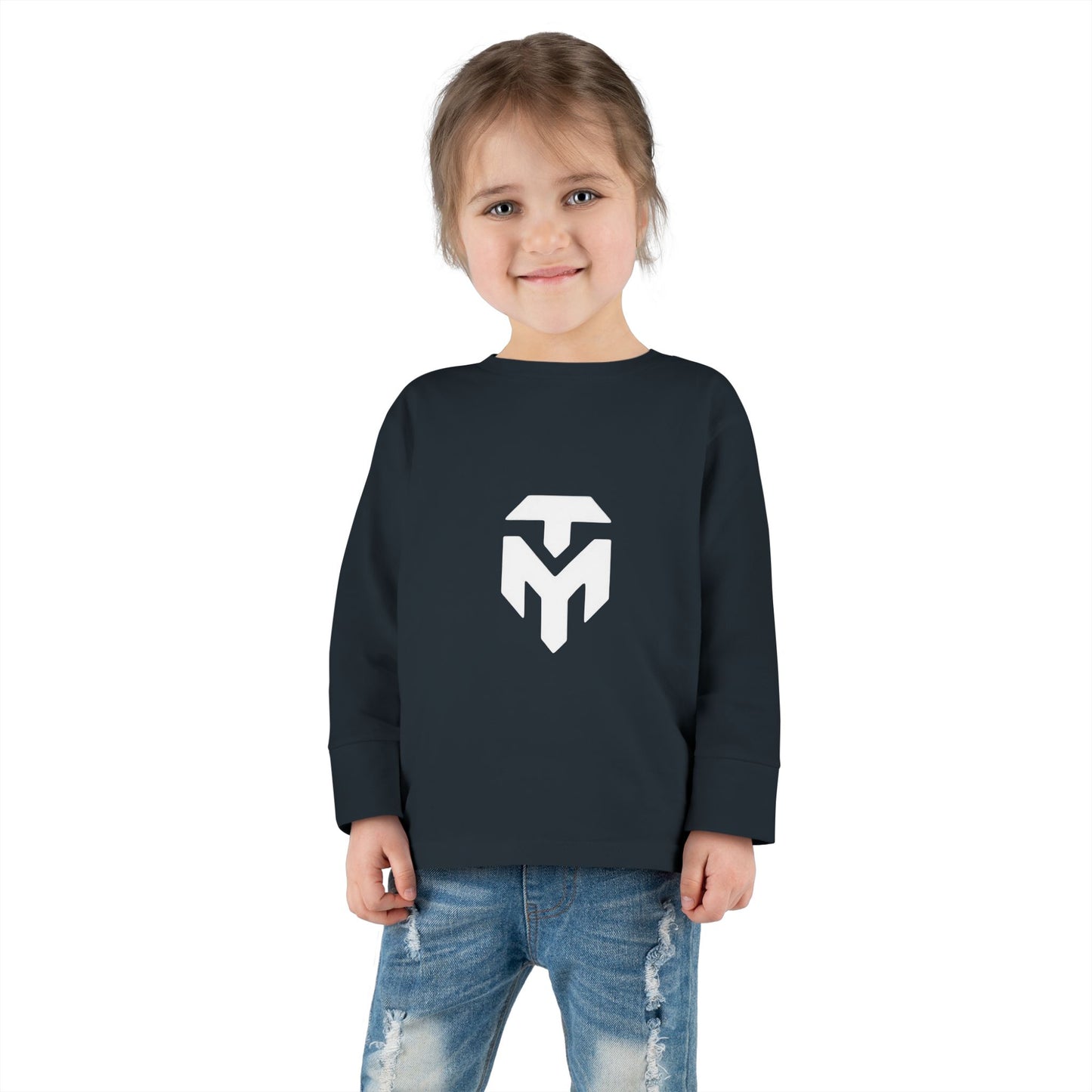 Toddler Long Sleeve Tee — Minimal White Shield Logo