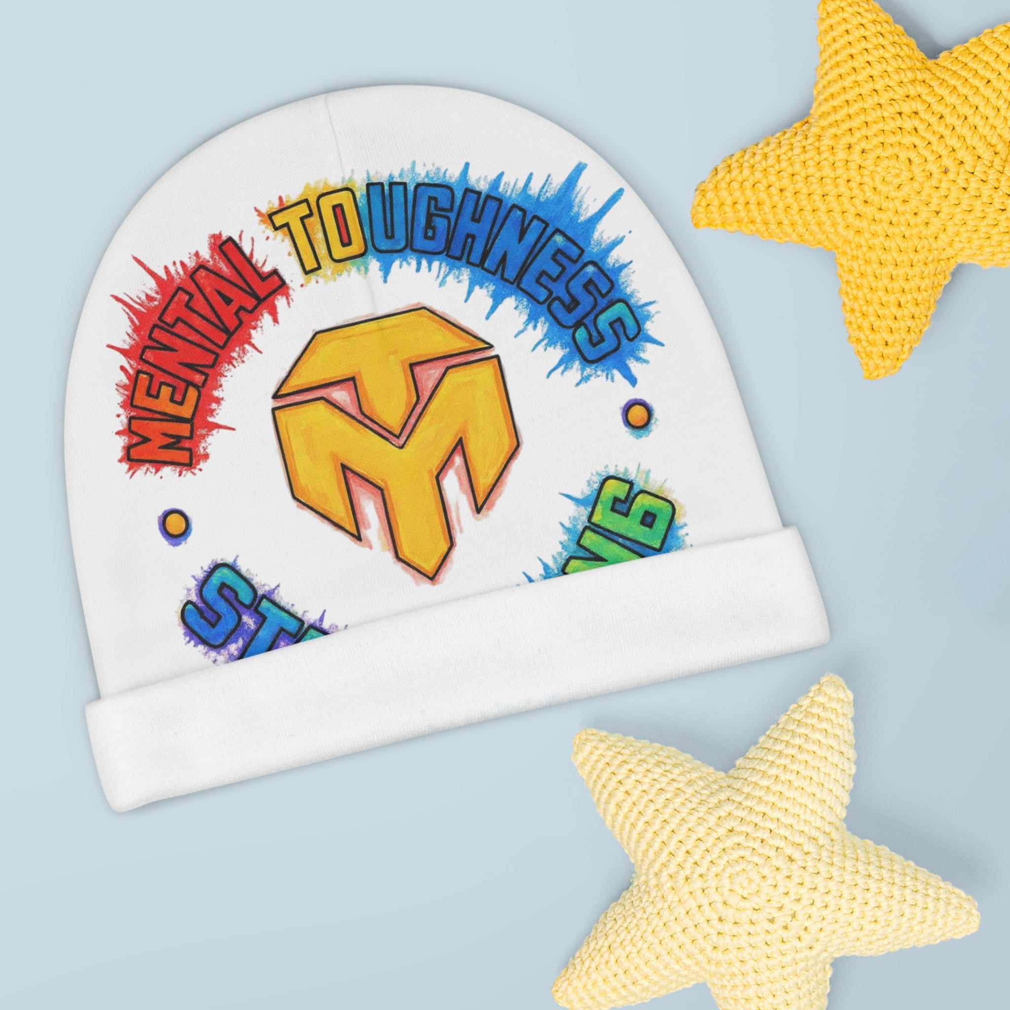 Baby Beanie — "Mental Toughness Stay Strong" Rainbow Infant Beanie