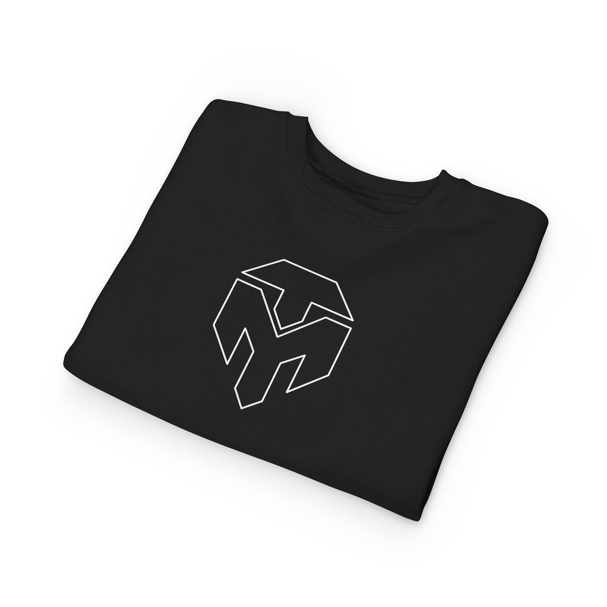 C3)Toddler Sweatshirt — Minimal White Geometric Logo Kids Crewneck